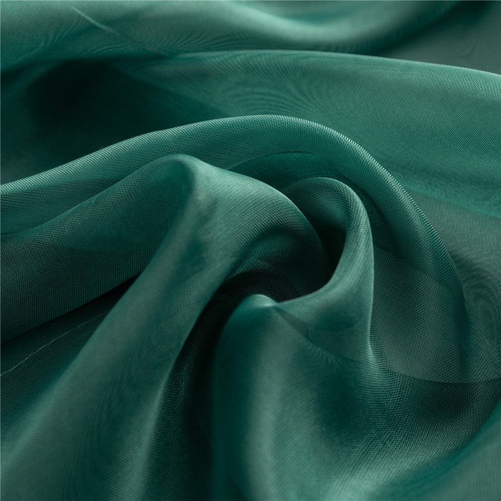 Two-Panel Solid Sheer Curtains with Rod-Pocket Header, Seven Colors and Four Size Configurations
