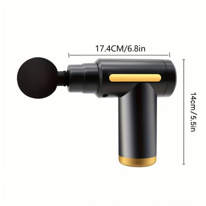 Compact Massage Gun with Digital Control Display, Multiple Pictured Heads and Four Color Options