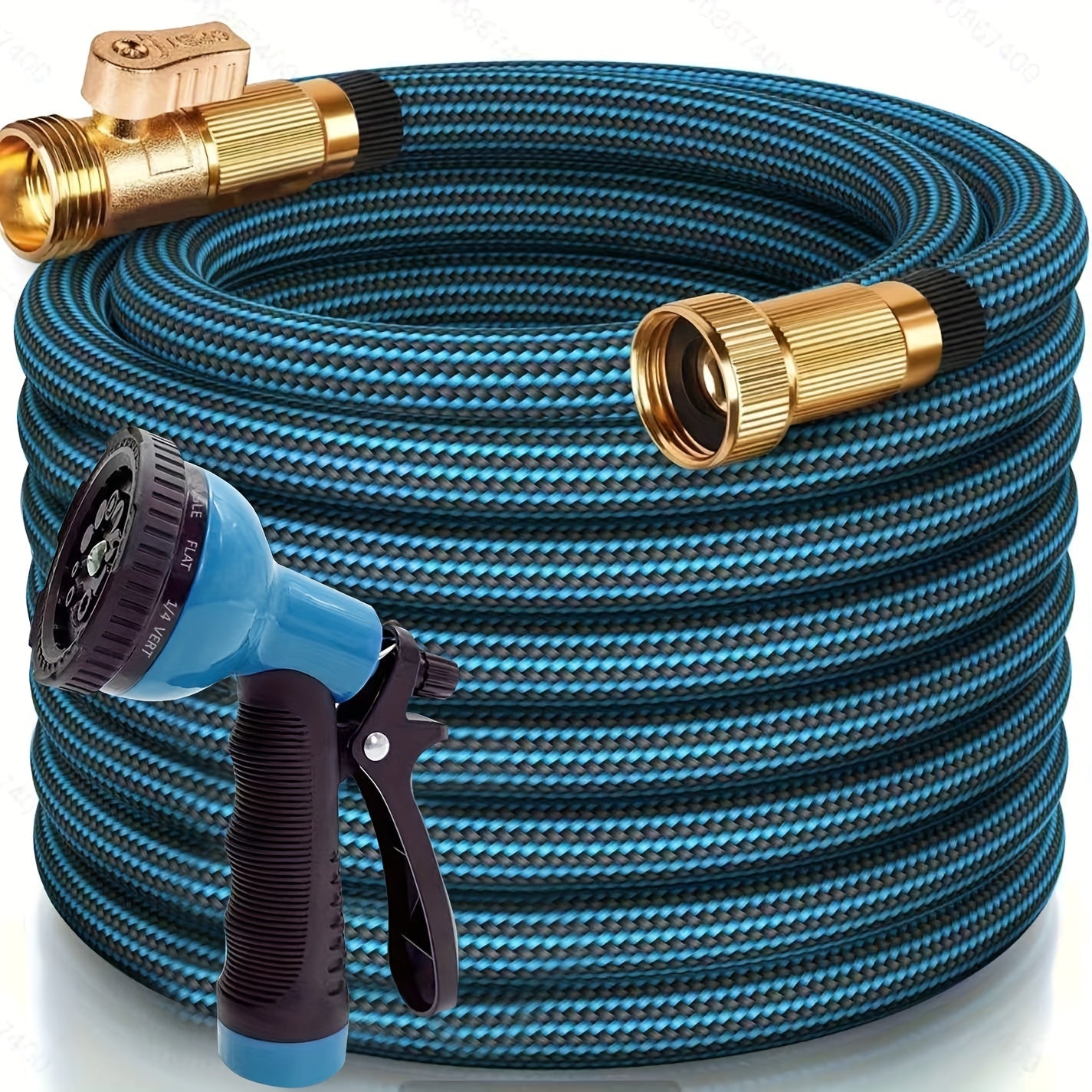 Expandable Garden Hose with 10-Function Nozzle | 3/4" Brass Fittings, Leakproof, Durable Rubber – 15 to 100FT