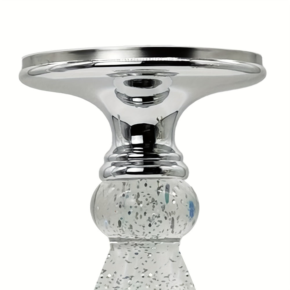 Candle Holder LED Swirl Globe Pedestal with Acrylic Water Chamber, Top Candle Tray and Silver, Gold or Santa Options