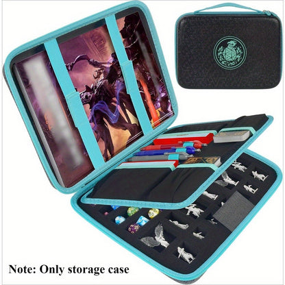 Four-Color Dice Tray Storage Case with Rolling Surface, Miniature Compartments and Polyhedral Slots