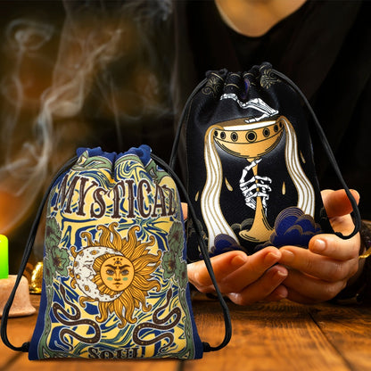 Velvet Tarot Card Drawstring Pouches, 16-Piece Set in 7.1 x 5.9 Inch Size for Cards, Dice, Crystals and Jewelry Storage