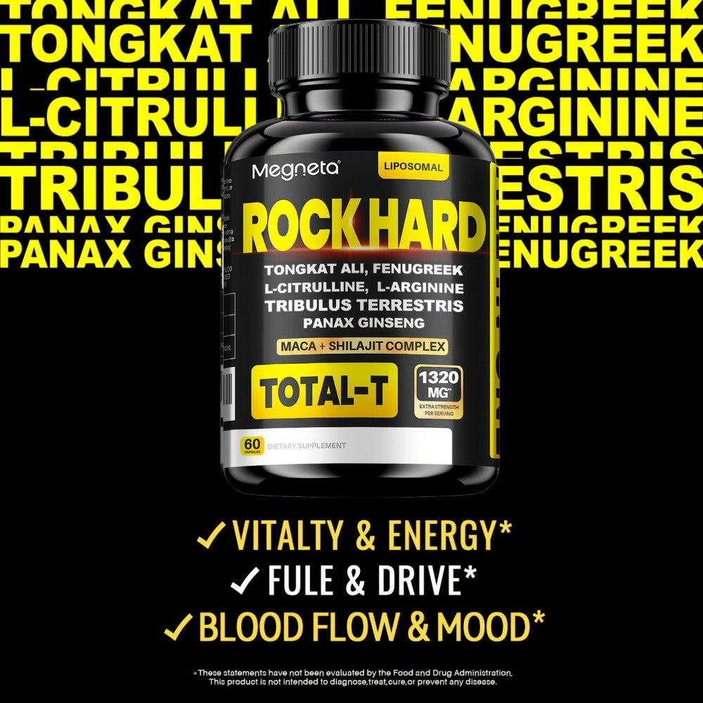 Tongkat Ali Men's Health Supplement Capsules, 60 Count with Single-Bottle Packaging and Printed Label