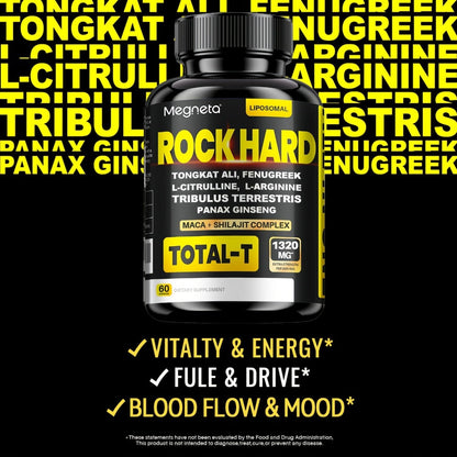 Tongkat Ali Men's Health Supplement Capsules, 60 Count with Single-Bottle Packaging and Printed Label