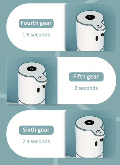 Rechargeable Touchless Foam Soap Dispenser with Six-Level Display, Countertop or Wall Mount in Black or White