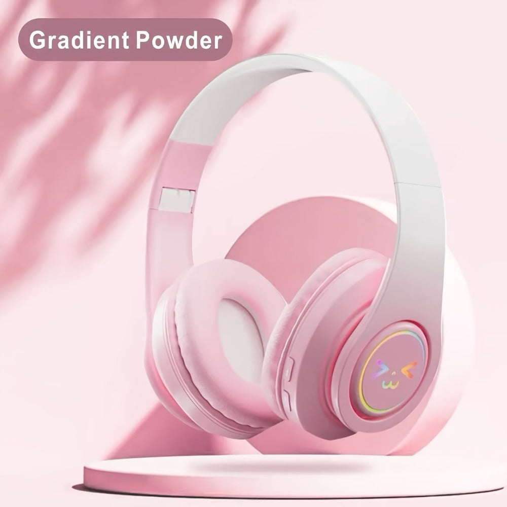 Foldable ANC Over-Ear Headphones with Bluetooth 5.3, Microphone and Four Gradient Color Hook Sets