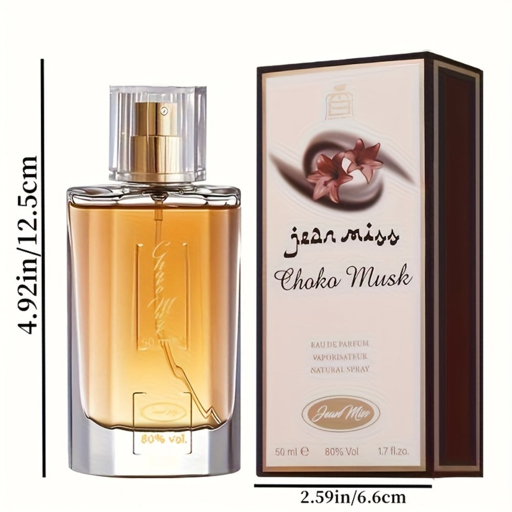 Women's Perfume Oriental Gourmand 50ml - Warm Cocoa Smooth Musk Long Lasting Fragrance, Comfortable Feminine Scent for Dates Business Daily Wear, 1.69 fl oz Gift