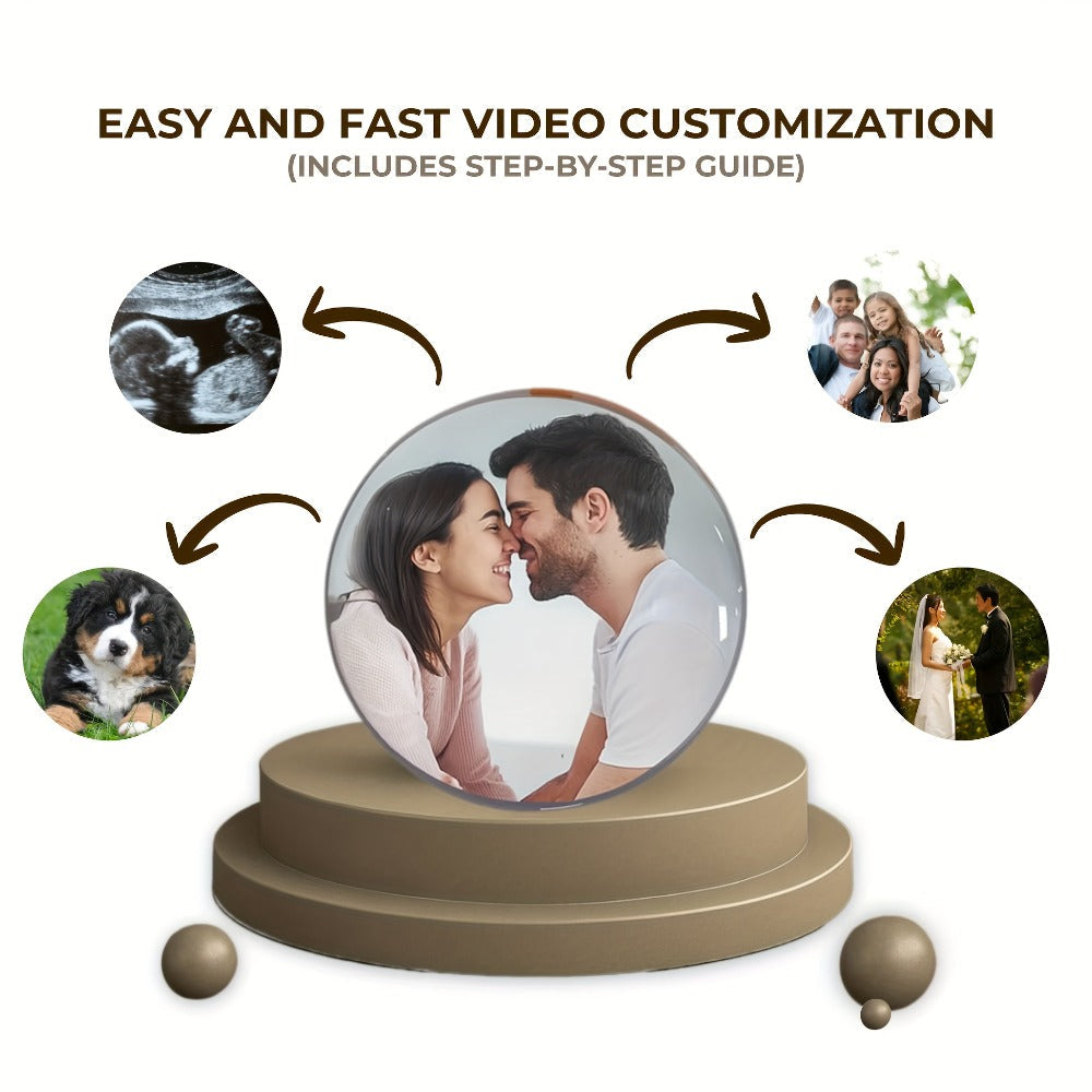 Crystal Ball Video Player Gift 2.7 Inch LED Light-Up Digital Sphere - Upload Your Own Videos & Photos