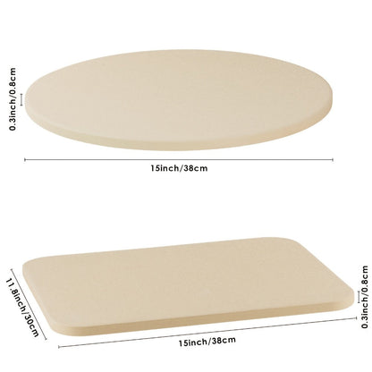 Pizza Stone for Oven and Grill Heavy Duty Cordierite Baking Stone Thermal Shock Resistant for Pizza Bread Rectangular 15x11.8 Inch Round 15 Inch