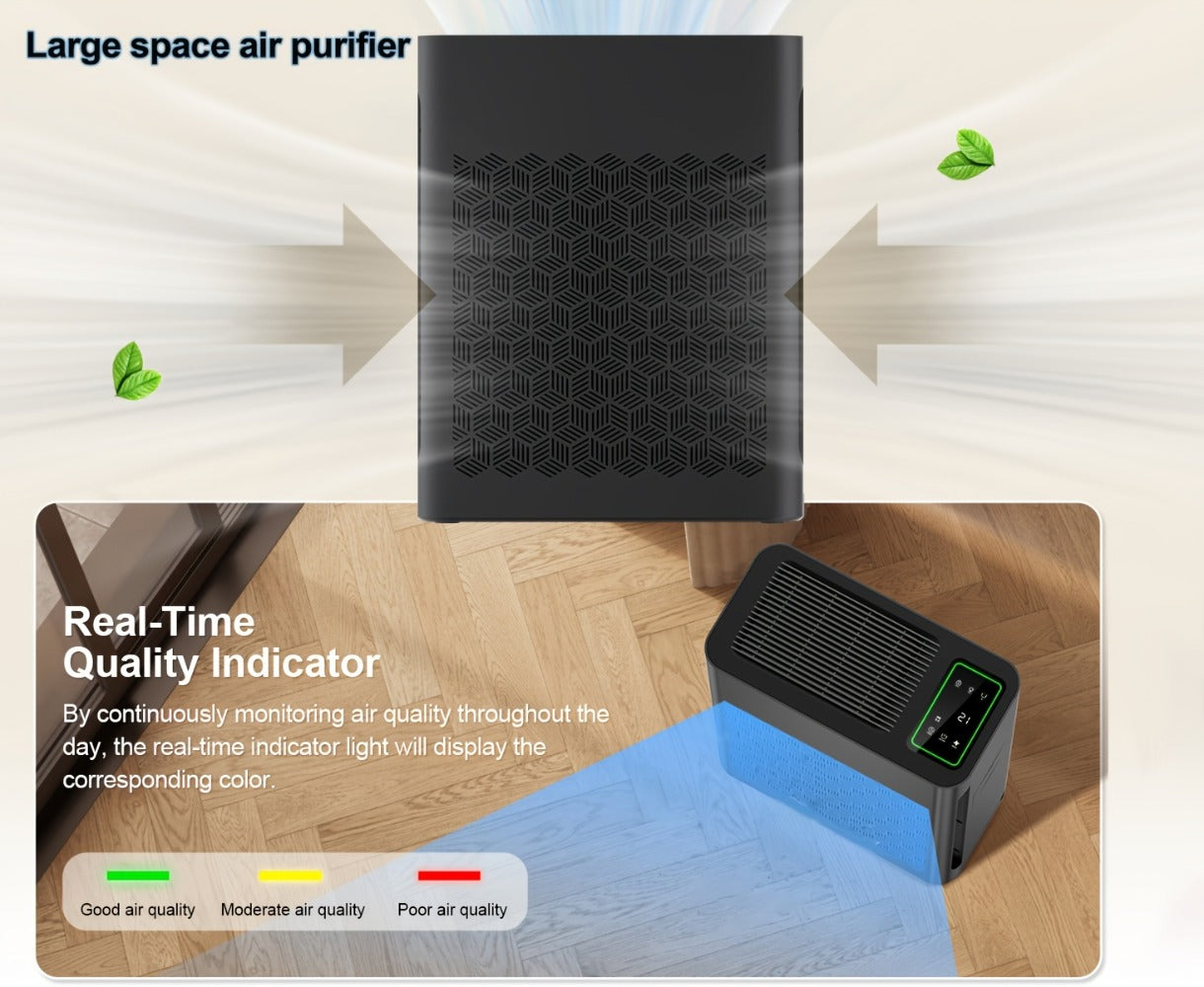 Air Purifier with HEPA Filter, 1095 Sq Ft Coverage, PM2.5 Display, Air Sensor, Auto Mode and Timer