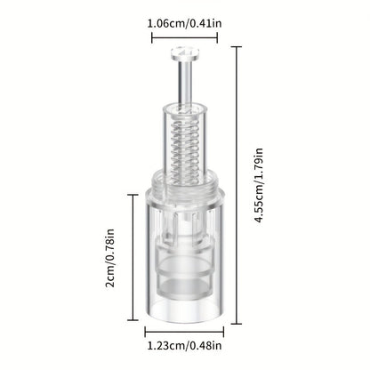 Microneedling Cartridges 10pcs Replacement Needle Tips for Derma Pen — 12 Pin 36 Pin R-Nano 0.25mm Screw-Lock, Compatible with L1 L3 L6 L8 S8 Microneedle Pen, Sterile Single-Use