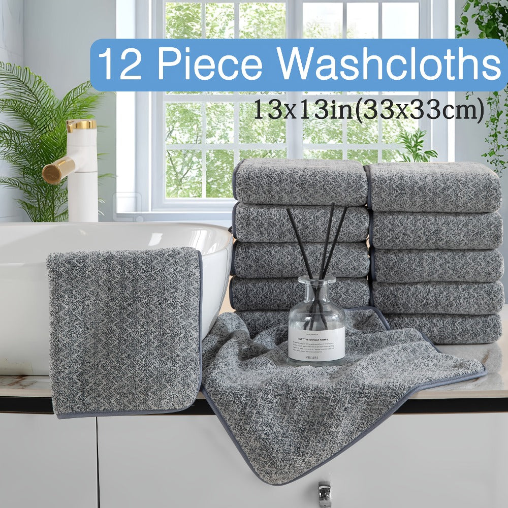 Twenty-Piece Bath Towel Set with Eight Large Towels and Twelve Washcloths in Ten Exact Color Options