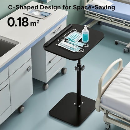 Overbed Table Adjustable Height Hospital Bed Table Bedside Dining Table for Elderly Patients Convalescence Home Medical Nursing Table Rolling Laptop Desk for Bedridden Adults Recovery Care Table Black