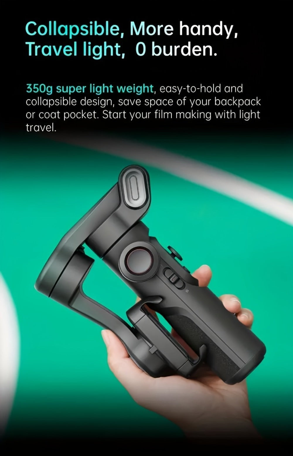 AOCHUAN Foldable 3-Axis Gimbal Stabilizer with Extendable Pole & Panoramic Gesture Control – AI Face Tracking Phone Gimbal, Magnetic Wireless Remote, 360° Rotation for Vlogging, Live Streaming & Travel