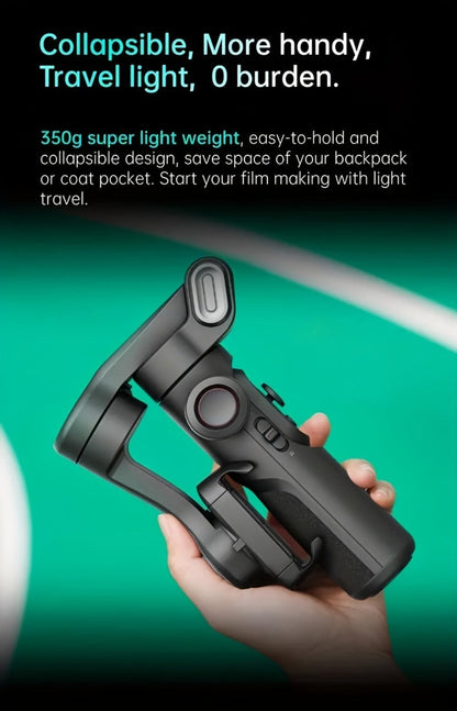 AOCHUAN Foldable 3-Axis Gimbal Stabilizer with Extendable Pole & Panoramic Gesture Control – AI Face Tracking Phone Gimbal, Magnetic Wireless Remote, 360° Rotation for Vlogging, Live Streaming & Travel
