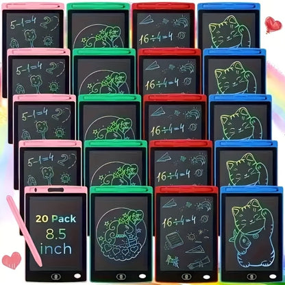 8.5-Inch LCD Drawing Tablets in 10- or 20-Piece Packs with Styluses and Multicolor Frames for Group Drawing