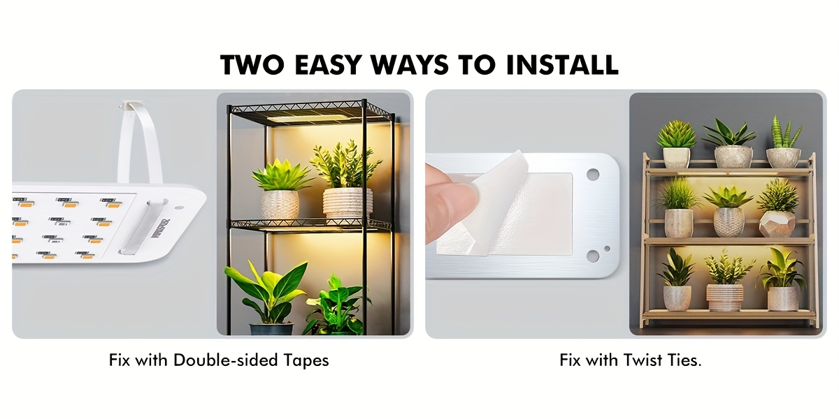 Four-Panel 5V USB Plant Light Kit with 96-LED Boards, Timer Controller and Shelf Mounting Pieces