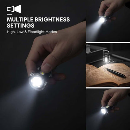 Flashlight 1200-Lumen Keychain 4-Pack with Seven Modes, USB-C Charging and Phone Power Output