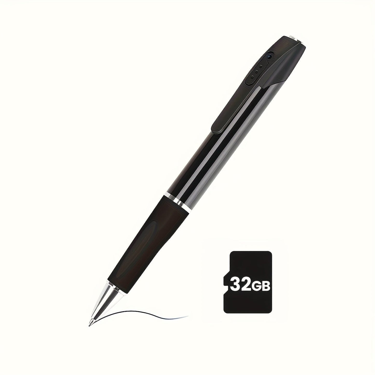 1080P Pen-Style Body Camera with One-Button Recording, USB Port and Camera-Only, 32GB or 64GB Card Options