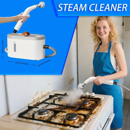 Steam Cleaner, 1200W Handheld High-Temperature Model with Flexible Hose and Interchangeable Cleaning Attachments