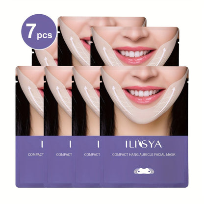 V-Line Face Mask 7 Pieces Hydrogel Chin Lifting & Jawline Contouring — Collagen, Hyaluronic Acid & Coffee Extract Firming Tightening Sculpting Mask for Double Chin, Neck & Lower Face | All Skin Types