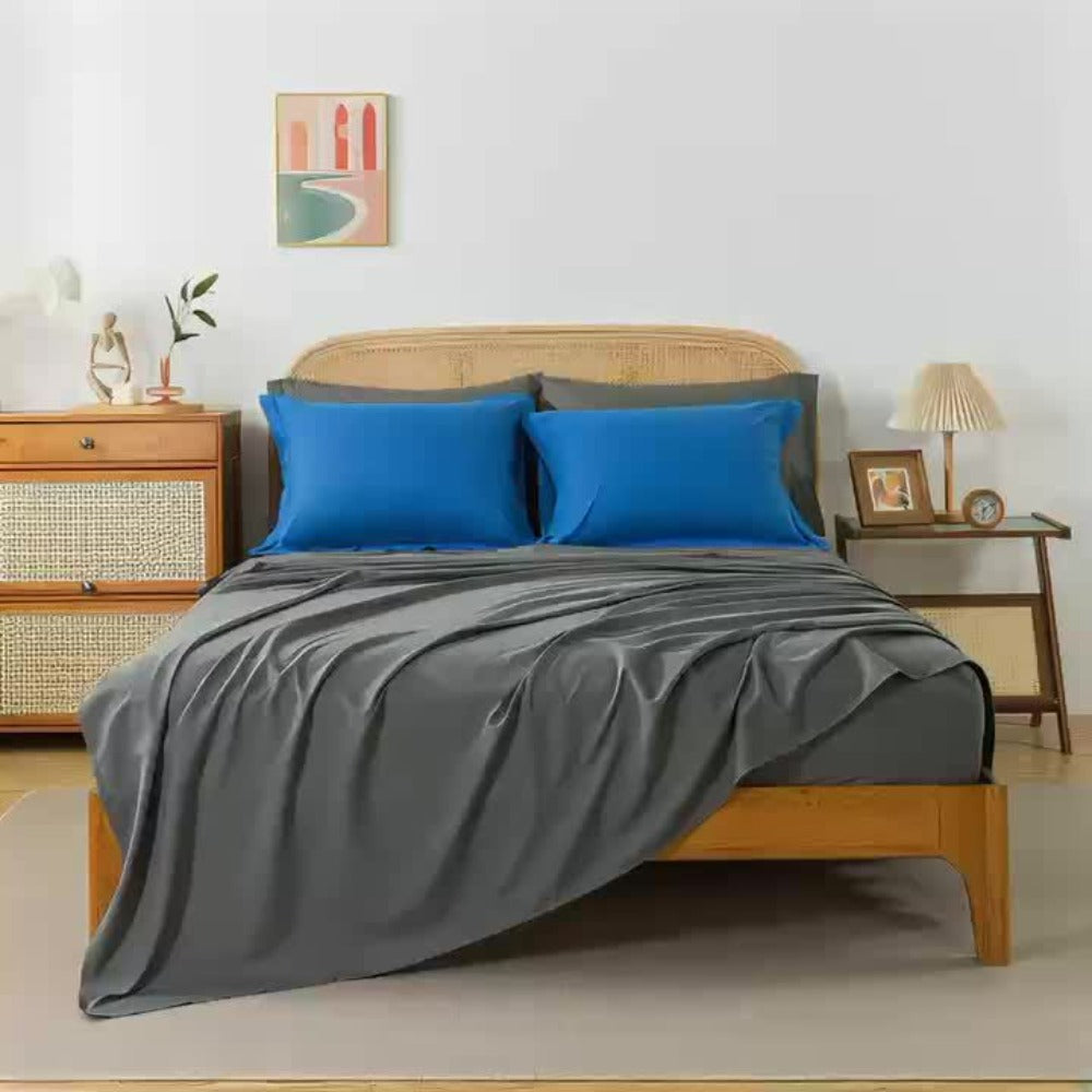 Seven-Piece Comforter Bed-in-a-Bag Set with Short-Plush Fabric, 12 Colors and Full, Queen or King Sizes