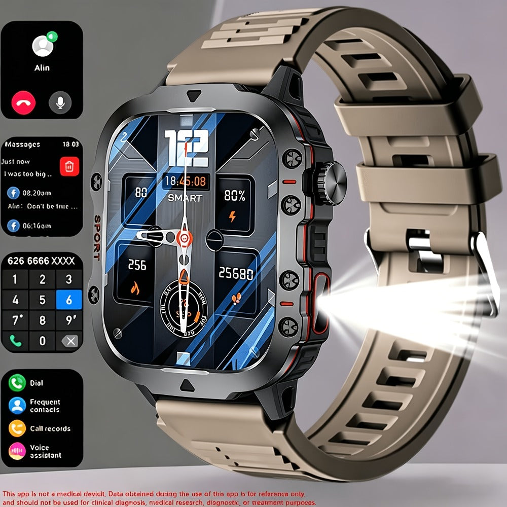 Smartwatch – Brown Black Large Screen – Wireless Calling & SMS, Fitness Tracker, Remote Camera Control, USB Rechargeable – Unisex…