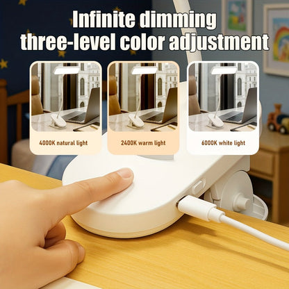 360° Gooseneck LED Desk Lamp with 3 Lighting Modes & 3 Brightness Levels – Dimmable Flexible Neck Study Lamp for Office, Home Office, Reading, Bedroom & Kids Desk