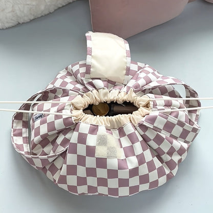 Makeup Bag – Drawstring Makeup Bag Wide Opening Flat Lay Oxford Fabric Machine Washable 12 Colors Travel Cosmetic Organizer Bag for…