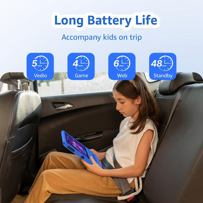 Kids Tablet 10 Inch Android 13 2GB RAM 64GB Storage 512GB Expandable WiFi Dual Camera Preloaded Educational Apps Parental Controls Shockproof Case for Boys Girls Blue Red
