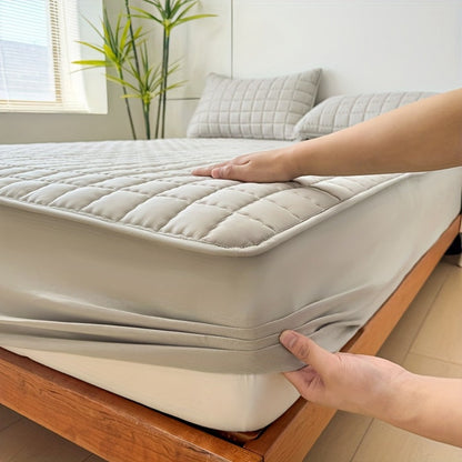 Channel-Quilted Fitted Mattress Protector in Six Colors and Full, Queen or King Size Options