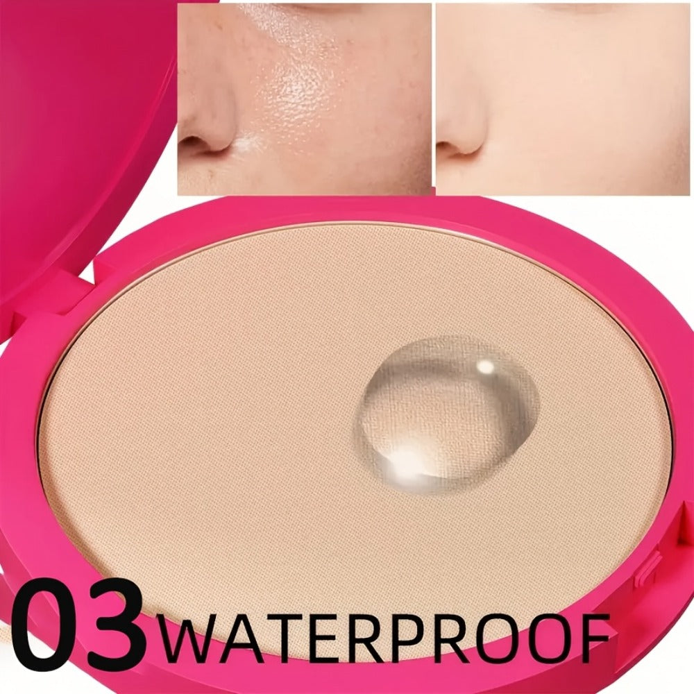 Waterproof Powder Foundation Matte Full Coverage Non-Cakey Formula 0.31oz Compact - Shine, for Makeup, Travel and Everyday Vanity Use