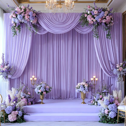 White Black Duo Backdrop Curtains 2 Pack 5x10Ft Wrinkle-Resistant Photo Background Fabric for Wedding, Birthday, Christmas, Halloween & Party Decoration – Reversible Dual Color Event Curtain Set