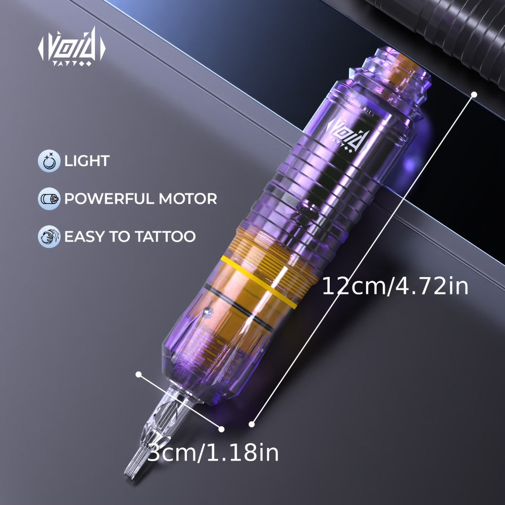 Tattoo Machine Kit VOID Complete Set 20 Cartridge Needles 5 Inks Power Supply Practice Skin Transfer Paper Gloves Rotary Tattoo Pen for Beginners & Artists Gift