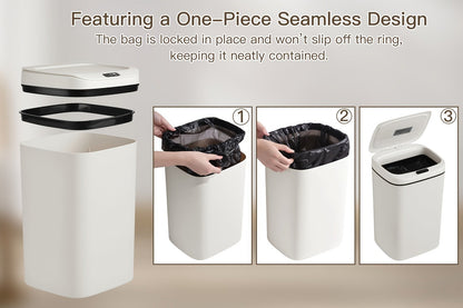 Motion Sensor Trash Can Touchless – Smart Hands-Free Trash Bin with Sealing Lid & Odor-Blocking Technology, Trash Bag Fixing Ring, Easy Clean Durable Design for Kitchen, Office & Bathroom