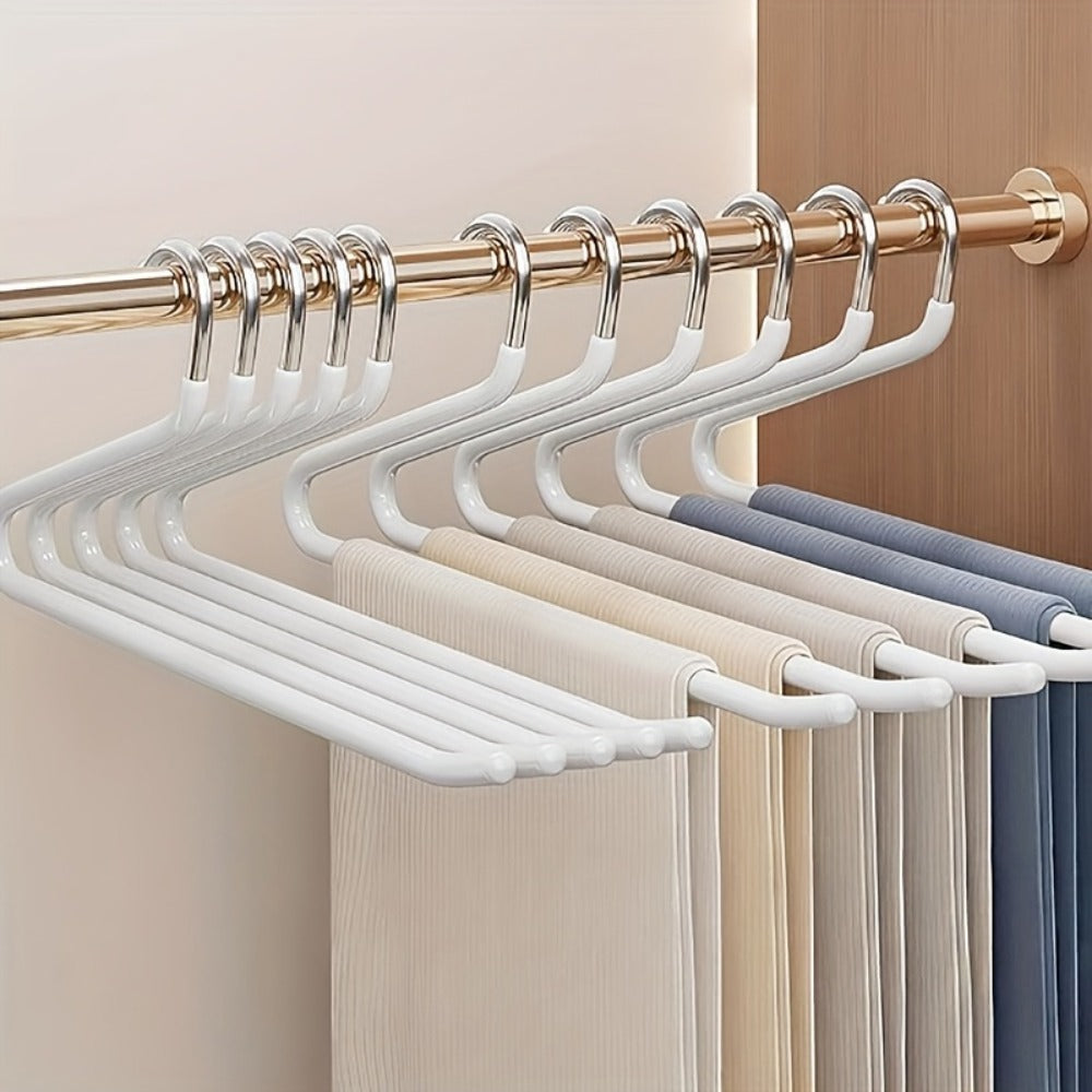 Open-Leg Pants Hangers in Black or White with 10-, 20-, 30- or 50-Piece Checkout Packs for Closets