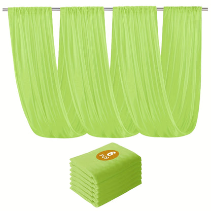 Six-Pack 63-by-118-Inch Sheer Chiffon Wedding Drape Curtains in 12 Source-Labeled Color Options