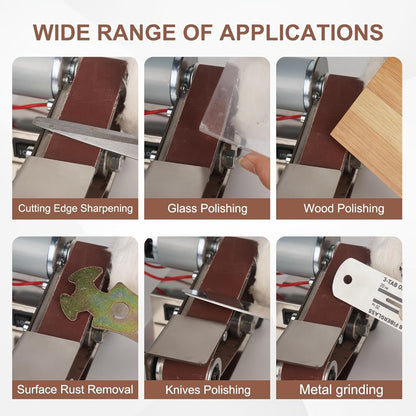 Mini Belt Sander 15° Angle - 7-Speed Electric Belt Grinder Knife Sharpener Kit with 30 Sanding Belts for Metal, Woodworking & Knife Making