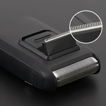 Black Foil Electric Shaver with Flip-Up Sideburn Trimmer, Rechargeable Body and 3.8-Inch Pictured Height