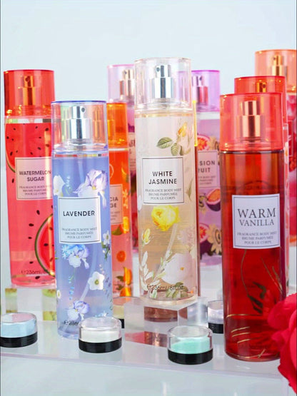 Body & Hair Fragrance Mist for Women 2pcs Set L1ong Lasting Fruity Perfume Spray 8 fl oz Pineapple Coconut Peach Strawberry Watermelon Scents Daily Dating Party Gift