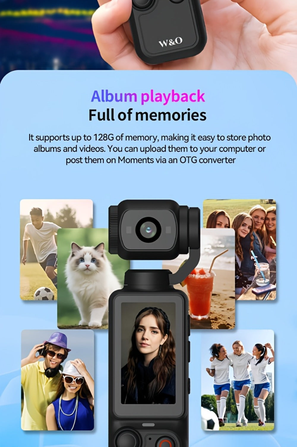4K UHD Vlogging Action Camera 180° Rotating Lens Anti-Shake 1.9" Screen 2000mAh Battery – Lightweight Travel Cam with Image Stabilization for Vlogging, Hiking & Outdoor Sports | Gift for Teens & Adults