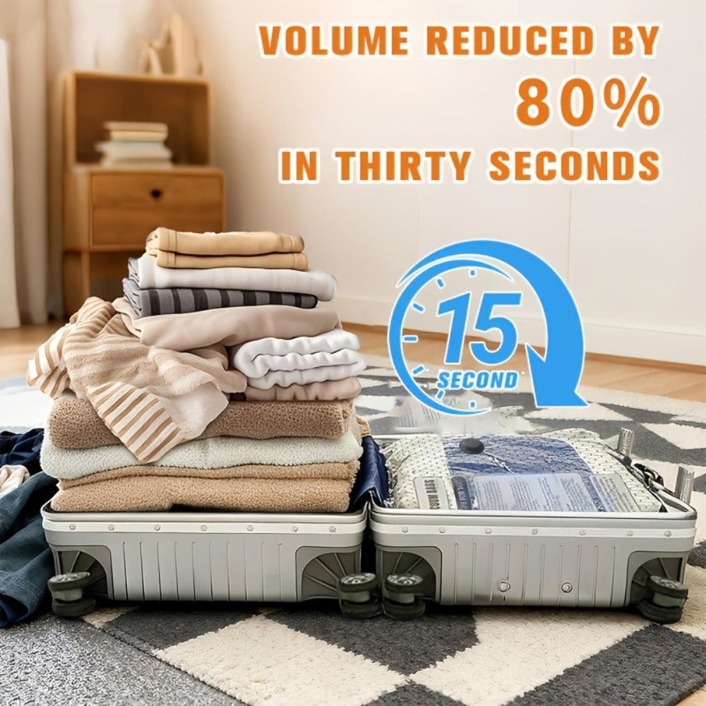 Gray Patterned Vacuum Storage Bag Set with 6-Pack No-Pump or 10- and 16-Pack Electric-Pump Options