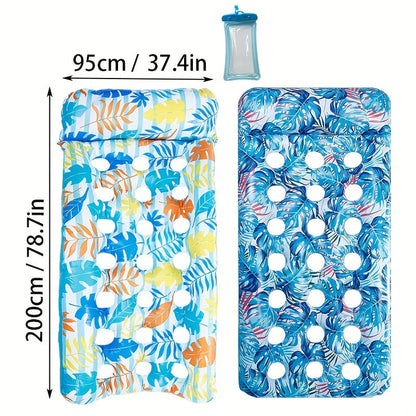Inflatable Sun Tanning Pool Float Set with 200 x 95cm Mats, Mixed 2-Pack with Cup Holder or Regular 4-Pack