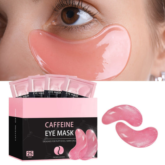 Caffeine Under Eye Patches 25 Pairs – Collagen Gold Eye Mask Reduces Dark Circles Puffiness Eye Bags Fine Lines Anti-Wrinkle Hydrogel Hydrating All Skin Types Spa Skincare Gift 20 Min