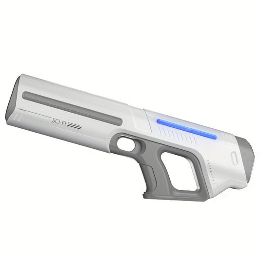 LED Light-Up Electric Water Gun Auto-Fill USB Rechargeable 40Ft Range Motorized Squirt Blaster with Light Show for Kids Adults Pool Party Beach Backyard Night Battle
