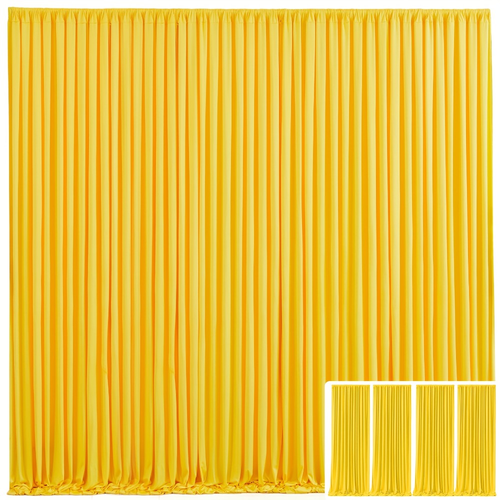 Backdrop Curtains 4 Pack 59x118 Inch – Wrinkle-Resistant Non-Transparent Party Decoration Fabric with Pole Pocket, Machine Washable & Reusable for Wedding, Birthday, Christening, Graduation & Holiday Events