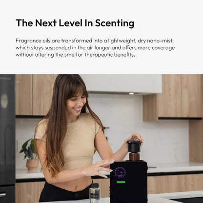 Waterless Cold Air Scent Diffuser with App Control & Programmable Timer, Heatless Essential Oil Diffuser