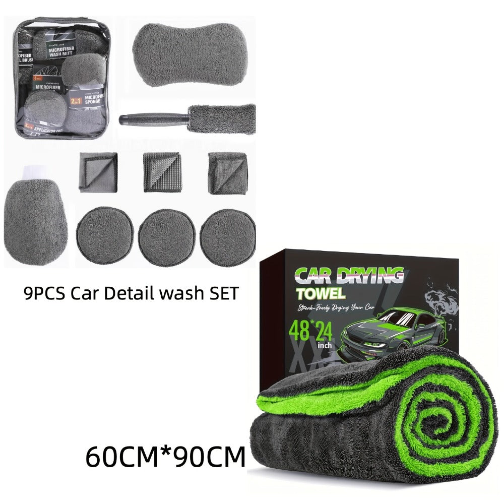 Microfiber Car Drying Towel 1400GSM – Dual-Sided Scratch-Free Twist Yarn Cloth, 48"x24" High-Absorbency Car Wash Towel