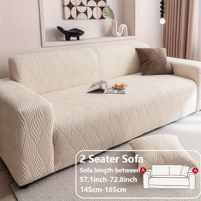Sofa Cover Polar Fleece Modern Jacquard Elastic Slipcover with Anti-Slip Fit for 1 to 4-Seater Sofas