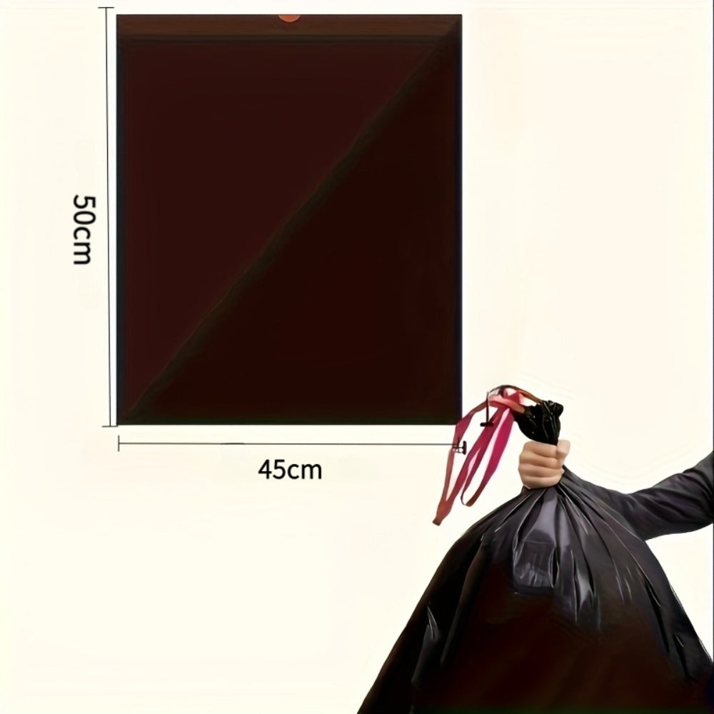 Black Trash Bags with Red Tie Handles, 100-Count Pack in Five Rolls of 20 and 45 x 50cm Size